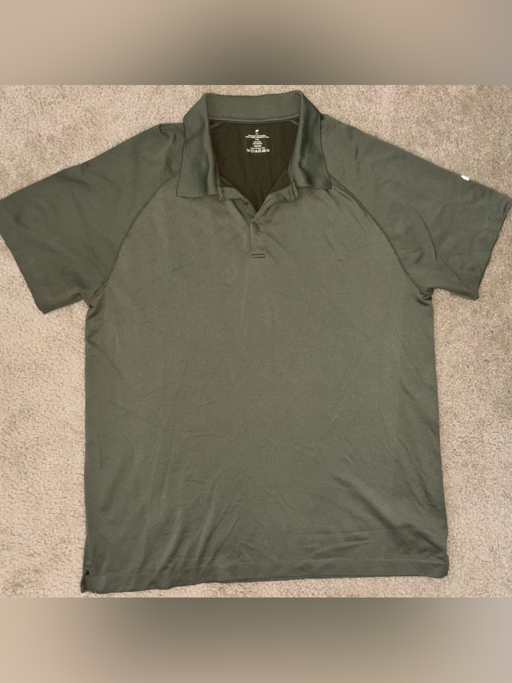 Men's Fabletics Olive Green Polo Shirt - Classic Short Sleeve